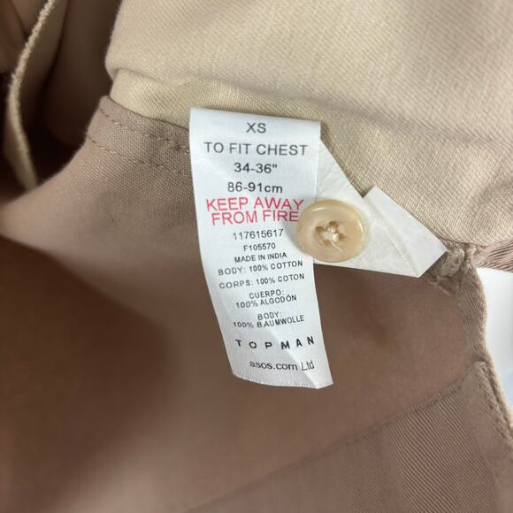 Topman Colorblock Cotton Shacket Neutral Full-Zip XS — Streetwear Workwear - Picture 5 of 7